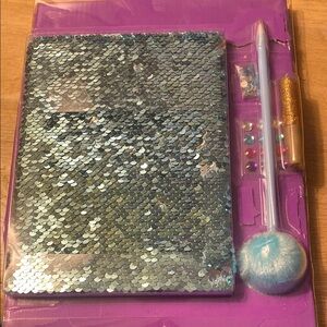 Justice Blue Sequin Journal and Pen Set